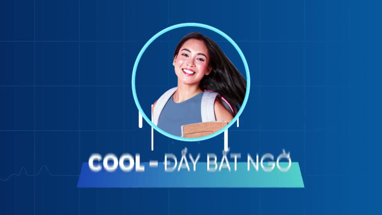 Panasonic Fresher campaign portrait framed by blue motion graphics